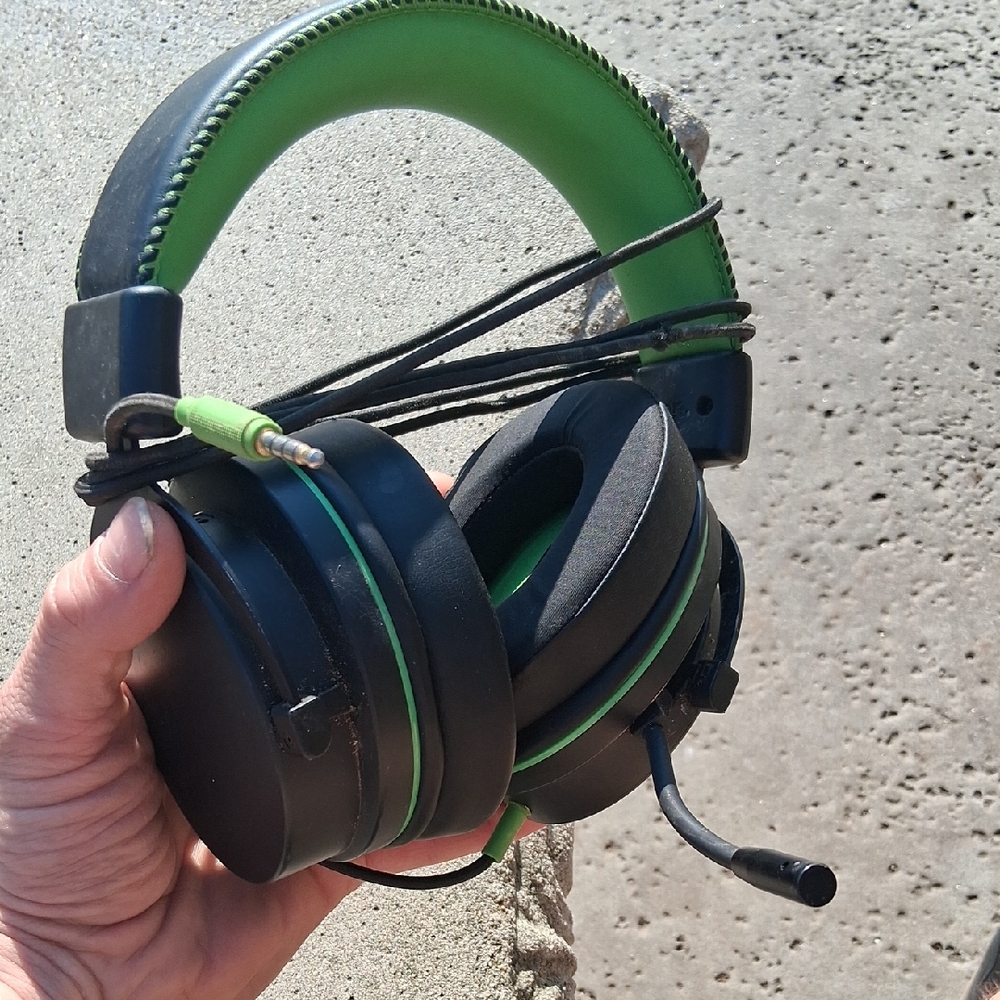 Black and Green Gaming Headset